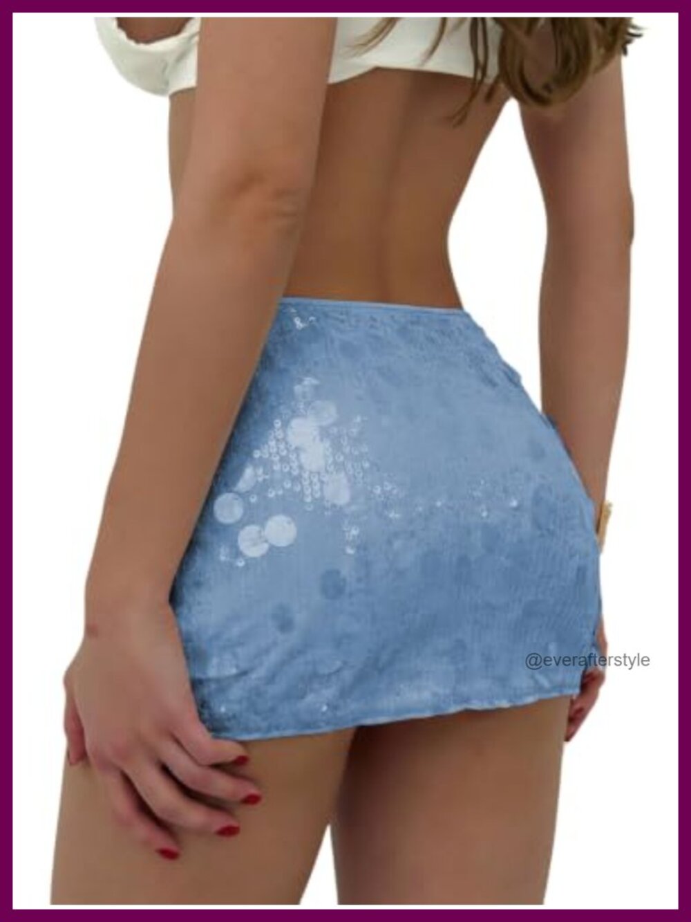 Floerns Women's Sequin Low Rise Skorts Mini Skirt
